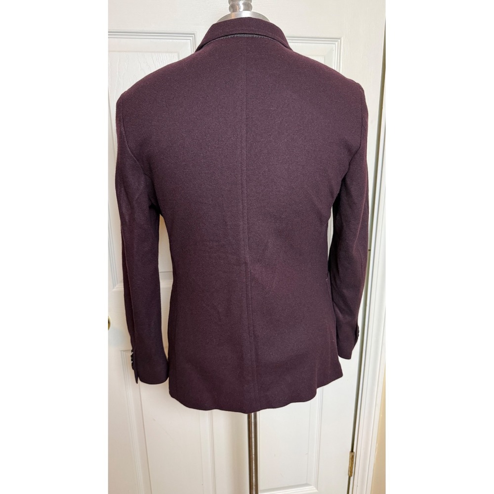 Banana Republic Slim Fit Wool Blend Blazer Burgundy Sport Coat 40S Mens NWT - Picture 2 of 10